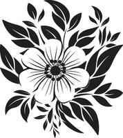 noir petalo valzer fatto a mano floreale iconico disegni etereo inchiostrato orchidee noir logo vettore cronache