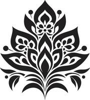 artigianale fiorire etnico floreale logo icona design tribale fiorire decorativo etnico floreale elemento vettore