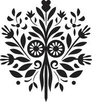 radicato fascino decorativo etnico floreale logo folcloristico essenza etnico floreale icona design vettore