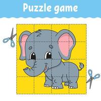 gioco di puzzle per l'educazione dei bambini. foglio di lavoro per lo sviluppo dell'istruzione. gioco per bambini. pagina delle attività. puzzle per bambini. indovinello per la scuola materna. semplice illustrazione vettoriale piatto isolato in stile cartone animato carino.