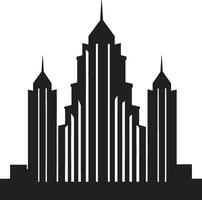 centro grattacielo schema multipiano paesaggio urbano vettore logo cityline multipiano impressione urbano vettore logo design