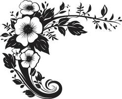 Vintage ▾ inchiostrato fioriture lunatico nero emblematico schizzi artistico noir botanici intricato fatto a mano vettori