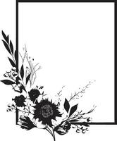 pulito vettore botanici mano disegnato emblema design elegante noir petalo preparativi minimalista vettore icona