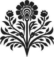 astratto petalo modelli nero logo con florals geometrico petalo giocare floreale piastrella icona vettore