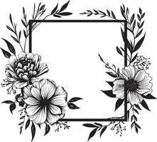 semplice botanico sagome iconico vettore logo elegante minimalista fioriture nero mano disegnato design