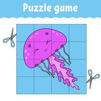 gioco di puzzle per l'educazione dei bambini. foglio di lavoro per lo sviluppo dell'istruzione. gioco per bambini. pagina delle attività. puzzle per bambini. indovinello per la scuola materna. semplice illustrazione vettoriale piatto isolato in stile cartone animato carino.