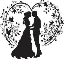 estetico amour sposa e sposo decorativo telaio senza tempo tesori nozze coppia arredamento telaio vettore