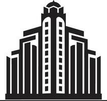 cityline essenza multipiano città edificio vettore icona metropolitano torre multipiano paesaggio urbano emblema