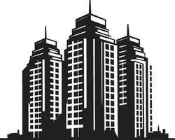centro elevazione multifloreale città edificio vettore icona metropoli impressioni multipiano paesaggio urbano logo design