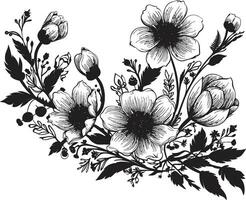 petali nel armonia floreale sfondo logo botanico sinfonia vettore floreale icona