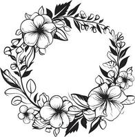 moderno floreale ghirlanda artistico vettore logo artistico petalo vortice nozze nero icona design