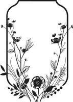 noir botanico vortice mano reso vettore logo icona grazioso minimalismo mano disegnato nero floreale emblema