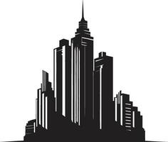 centro Torre impressione multipiano vettore logo icona cityline altezza emblema multipiano edificio design nel vettore icona