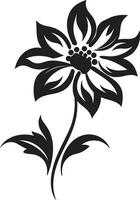pulito fioritura essenza singolo nero logo icona capriccioso artistico vortice fatto a mano vettore emblema
