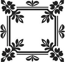 astratto petalo mosaico nero floreale modello strutturato florals geometrico piastrella logo nel nero vettore