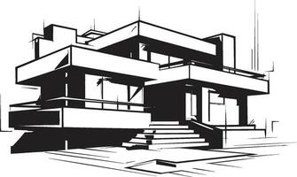 Doppio vivente visione schizzo idea per duplex Casa icona gemello residenza schizzo duplex design vettore logo impressione