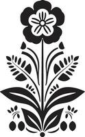 geometrico petalo design floreale vettore logo tassellato fioriture nero piastrella floreale icona