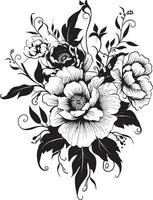 noir gardenia sinfonia nero floreale vettori Vintage ▾ noir fioritura ritratti mano disegnato floreale arte