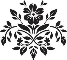 floreale geometria svelato piastrella icona astratto petalo simmetria nero florals logo vettore