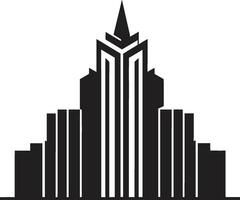 metropoli elevazione multipiano paesaggio urbano icona nel vettore logo orizzonte visionario multipiano urbano edificio vettore design