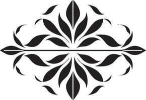 vettore mosaico giardino nero piastrella floreale design intricato petalo griglia geometrico nero vettore icona
