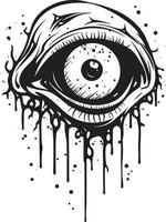 misterioso non morti sguardo nero vettore zombie occhio emblema sinistro sguardo fisso raccapricciante pauroso occhio logo icona