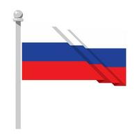 nazionale bandiera di Russia nel piatto stile isolato su bianca sfondo, vettore illustrazione