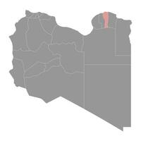 jabal al akhdar quartiere carta geografica, amministrativo divisione di Libia. vettore illustrazione.