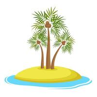 isola con palma alberi isolato su bianca sfondo, estate vacanza vacanza tropicale oceano, vettore illustrazione
