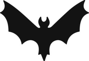 pipistrello orrore piatto. etichetta con nero topo per Halloween decorazione. semplice icona con animale. silhouette di volante pipistrello vettore