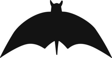 pipistrello orrore piatto. etichetta con nero topo per Halloween decorazione. semplice icona con animale. silhouette di volante pipistrello vettore