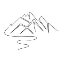 montagna icona continuo uno linea arte disegno e schema vettore illustrazione minimalismo design