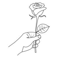 San Valentino giorno, rosa giorno linea arte disegno continuo schema vettore minimalista design illustrazione