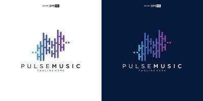 pulse musica giocatore logo elemento. logo modello elettronico musica, equalizzatore, negozio, Audio onda logo concetto. vettore