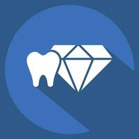 icona dente gioielleria. relazionato per dentale simbolo. lungo ombra stile. semplice design modificabile. semplice illustrazione vettore