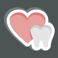 etichetta salutare denti. relazionato per dentale simbolo. semplice design modificabile. semplice illustrazione vettore