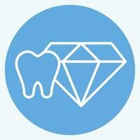 icona dente gioielleria. relazionato per dentale simbolo. blu occhi stile. semplice design modificabile. semplice illustrazione vettore