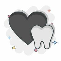 icona salutare denti. relazionato per dentale simbolo. comico stile. semplice design modificabile. semplice illustrazione vettore