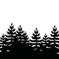 pino silhouette albero silhouette piatto illustrazione vettore