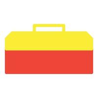 attrezzo scatola icona o logo illustrazione piatto colore stile vettore