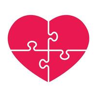 cuore puzzle pezzi vettore illustrazione isolato grafico simbolo