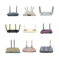 router impostato cartone animato vettore illustrazione