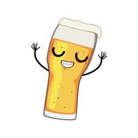 alcool birra boccale personaggio cartone animato vettore illustrazione
