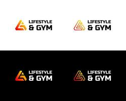 lg lettere monogramma grassetto triangolo potente Palestra fitness logo design. vettore