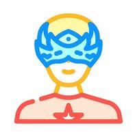 eroe maschera viso colore icona vettore illustrazione