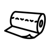 gabinetto rotolo carta asciugamano linea icona vettore illustrazione