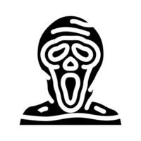 fantasma maschera viso glifo icona vettore illustrazione