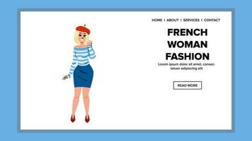 ragazza francese donna moda vettore