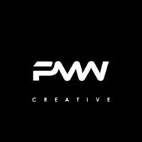 pmw lettera iniziale logo design modello vettore illustrazione