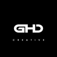 ghd lettera iniziale logo design modello vettore illustrazione